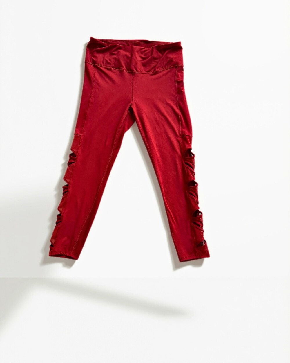 Nanette Lepore Red Mesh Cutout Leggings — XL
